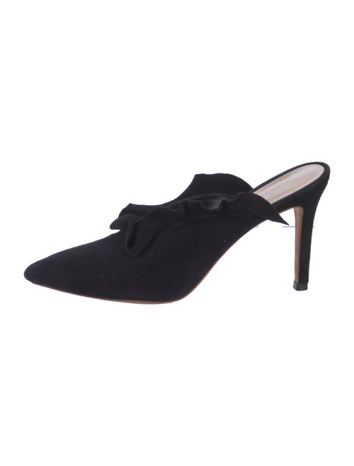 Loeffler Randall Suede Ruffle Embellishment Mules