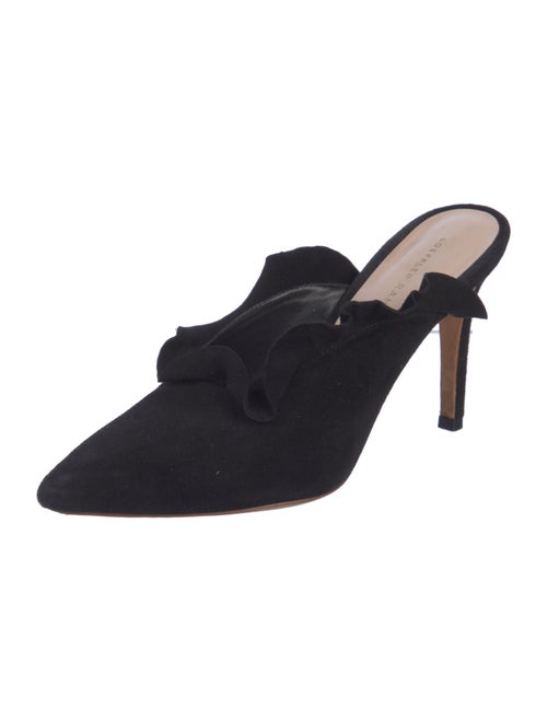 Loeffler Randall Suede Ruffle Embellishment Mules