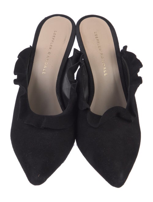 Loeffler Randall Suede Ruffle Embellishment Mules