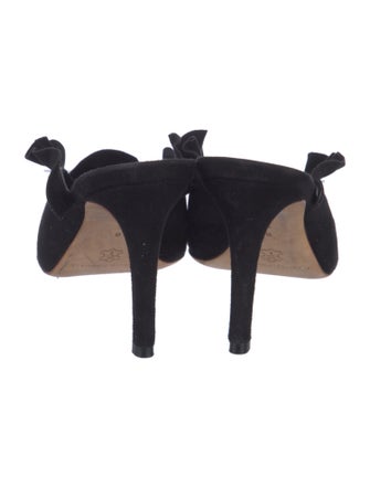 Loeffler Randall Suede Ruffle Embellishment Mules