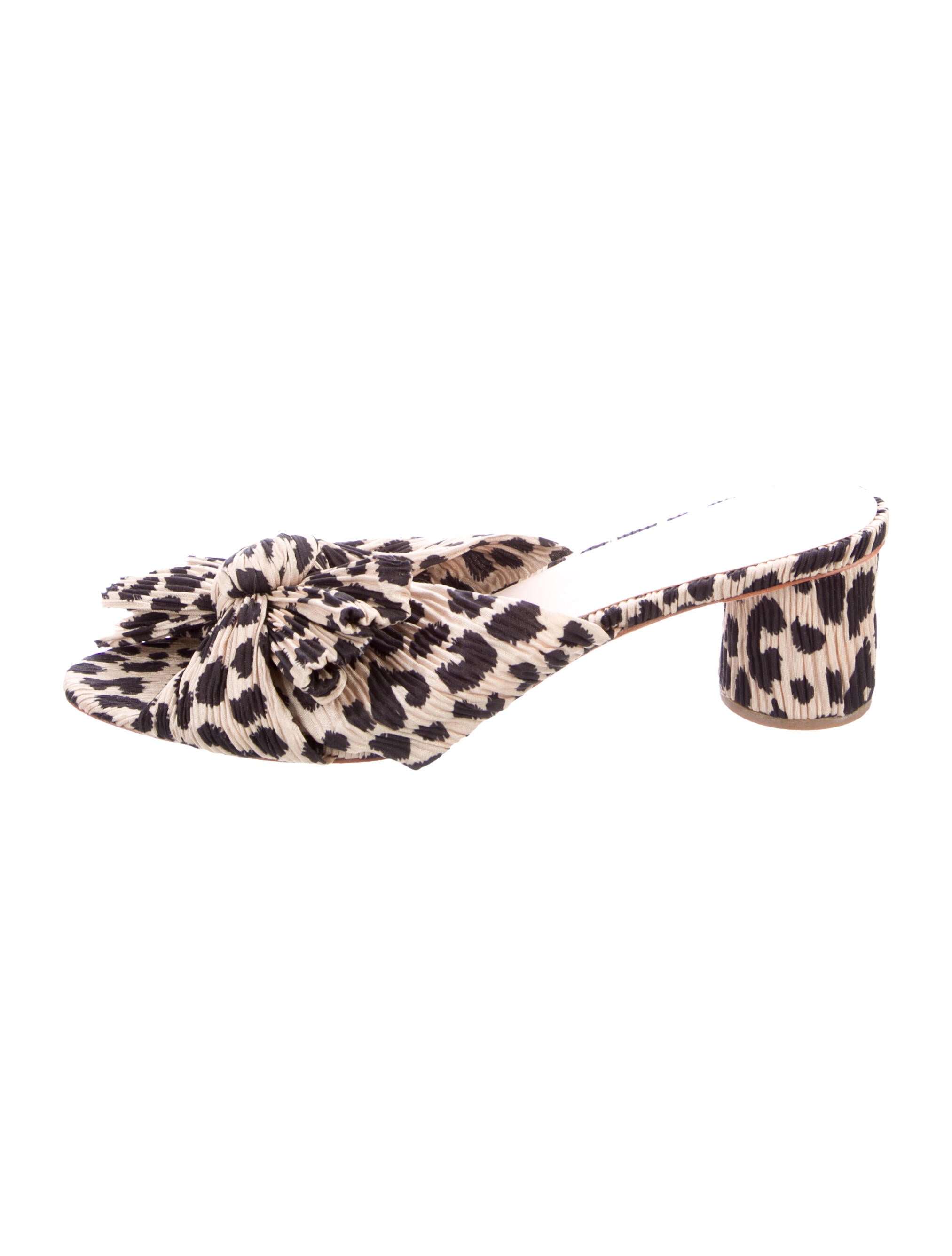 Loeffler Randall Animal Print Bow Accents Slides
