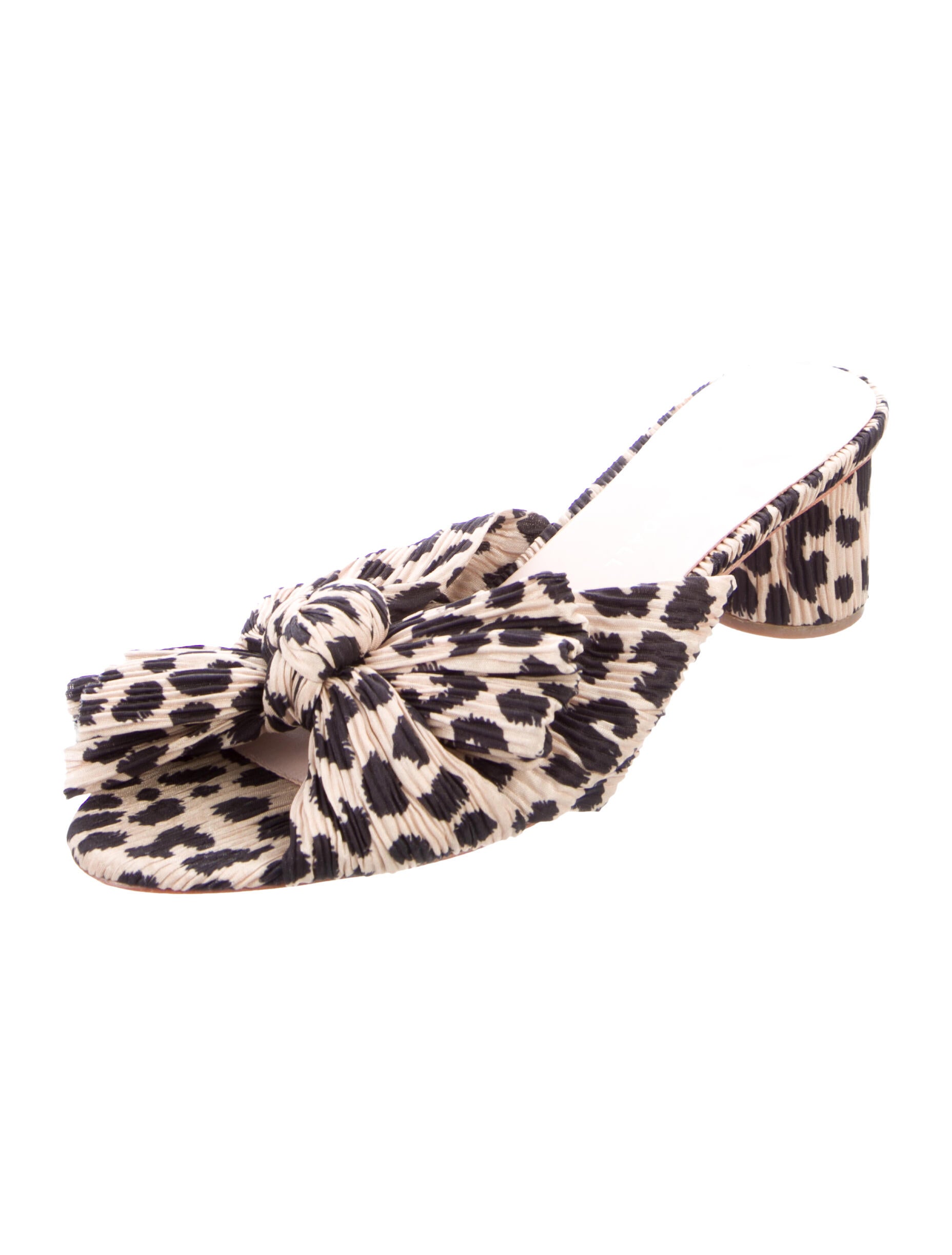 Loeffler Randall Animal Print Bow Accents Slides