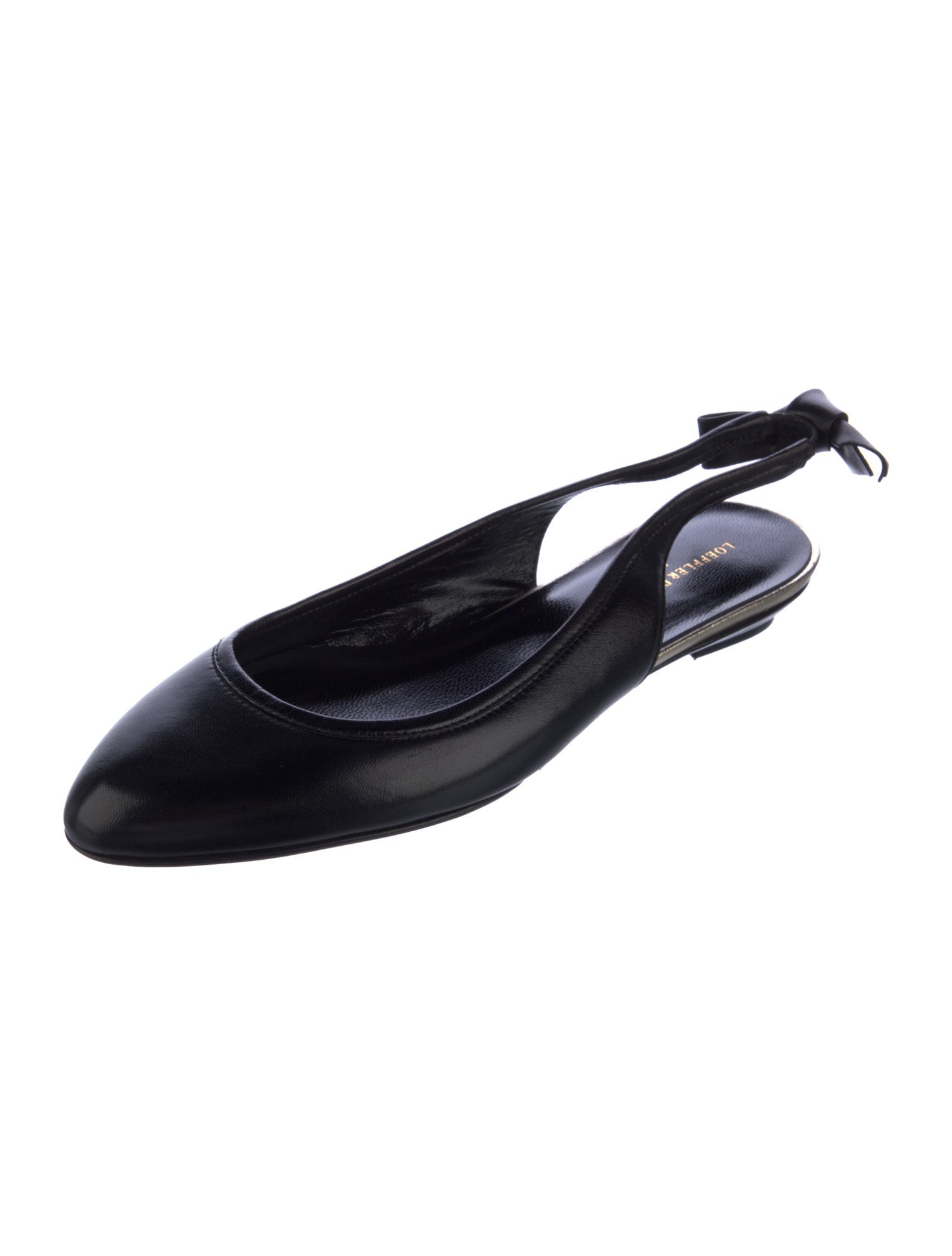 Loeffler Randall Leather Bow Accents Slingback Flats
