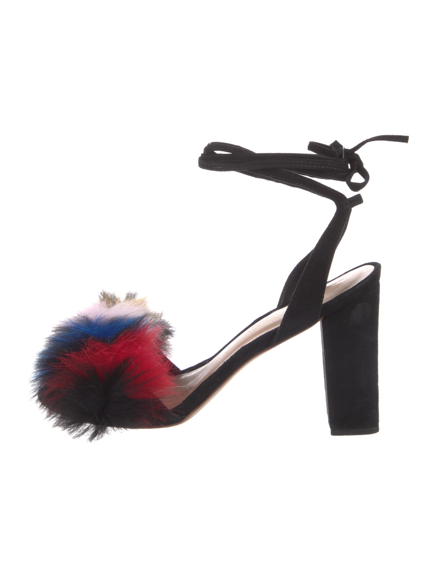 Loeffler Randall Suede Colorblock Pattern Sandals