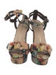 Loeffler Randall Floral Print Bow Accents D'Orsay Pumps