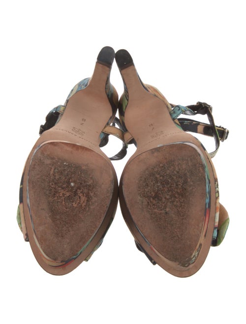 Loeffler Randall Floral Print Bow Accents D'Orsay Pumps