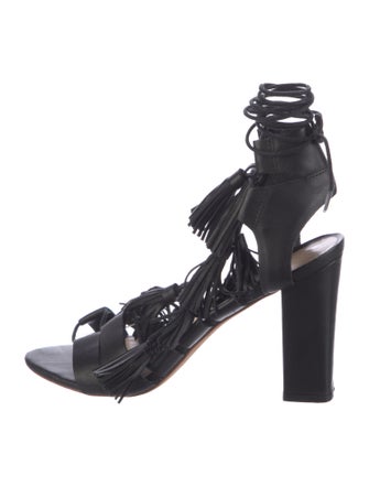 Loeffler Randall Leather Tassel Accents Gladiator Sandals