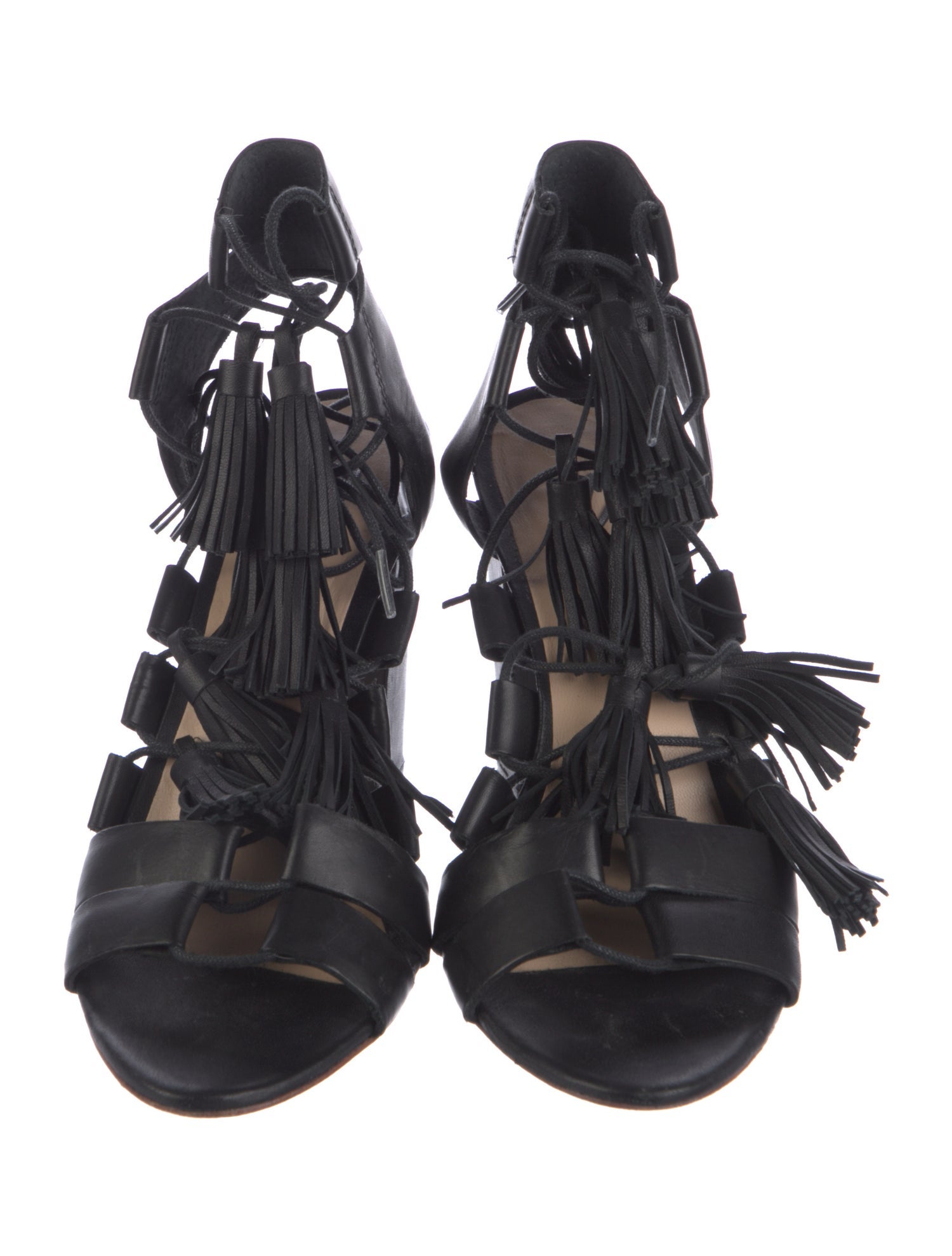 Loeffler Randall Leather Tassel Accents Gladiator Sandals