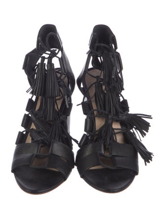 Loeffler Randall Leather Tassel Accents Gladiator Sandals
