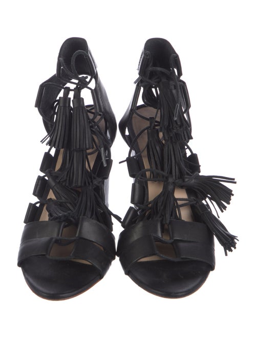 Loeffler Randall Leather Tassel Accents Gladiator Sandals