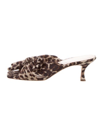 Loeffler Randall Animal Print Bow Accents Slides