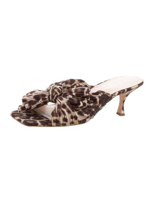 Loeffler Randall Animal Print Bow Accents Slides