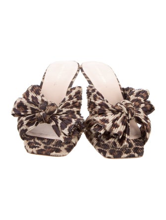 Loeffler Randall Animal Print Bow Accents Slides