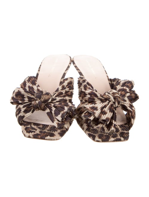 Loeffler Randall Animal Print Bow Accents Slides