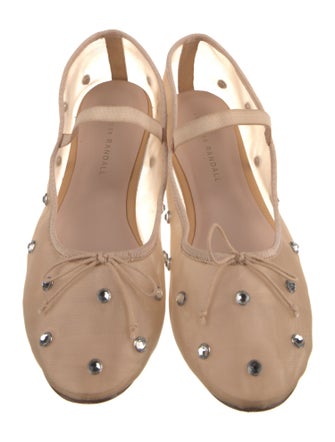 Loeffler Randall Mesh Crystal Embellishments Mary Jane Flats
