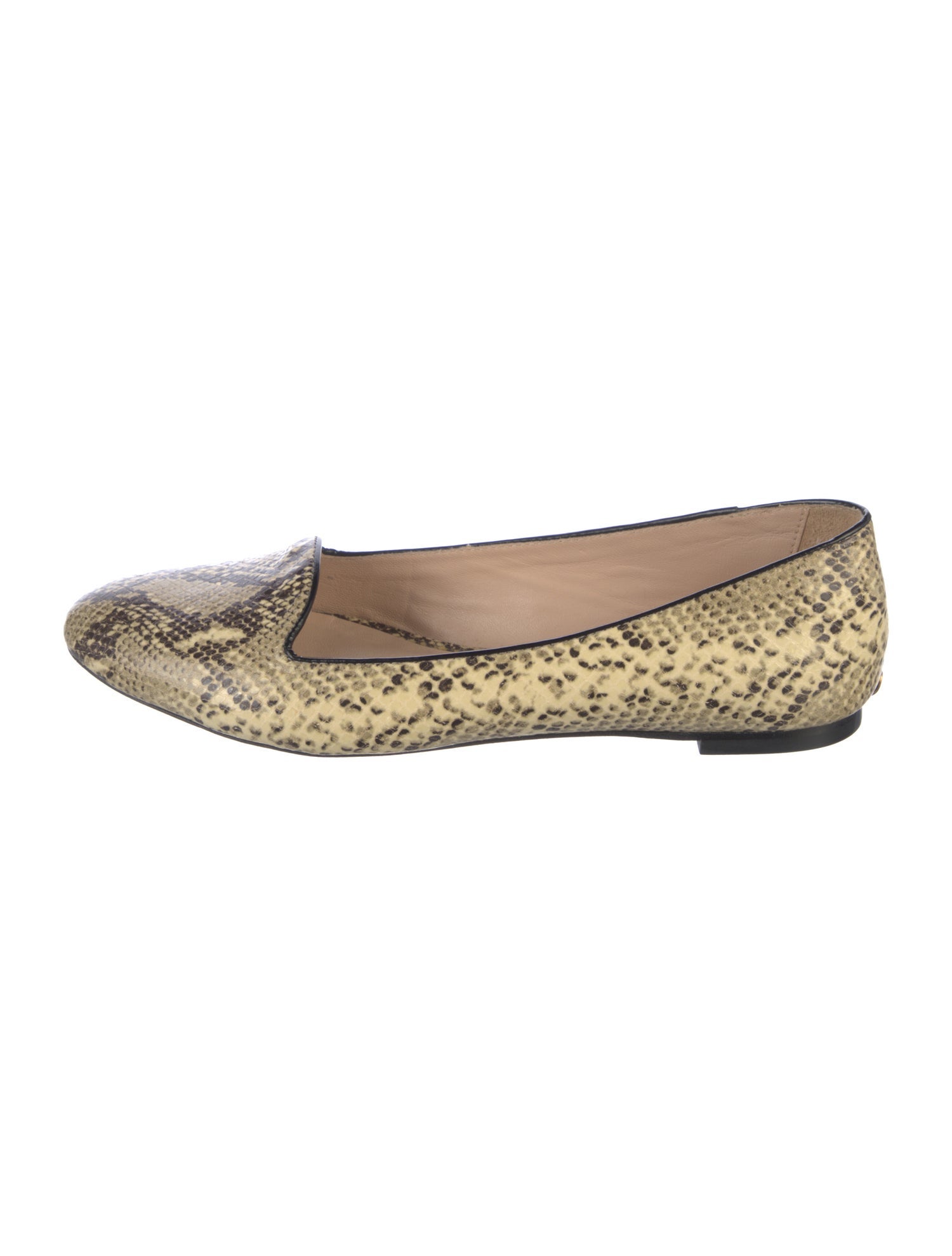 Loeffler Randall Embossed Leather Animal Print Loafers