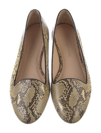 Loeffler Randall Embossed Leather Animal Print Loafers