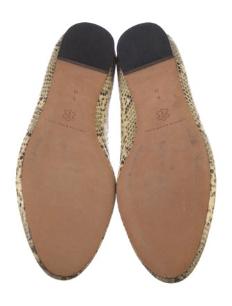 Loeffler Randall Embossed Leather Animal Print Loafers