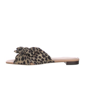 Loeffler Randall Animal Print Bow Accents Slides