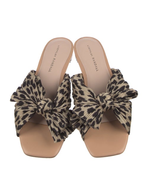 Loeffler Randall Animal Print Bow Accents Slides