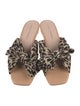 Loeffler Randall Animal Print Bow Accents Slides