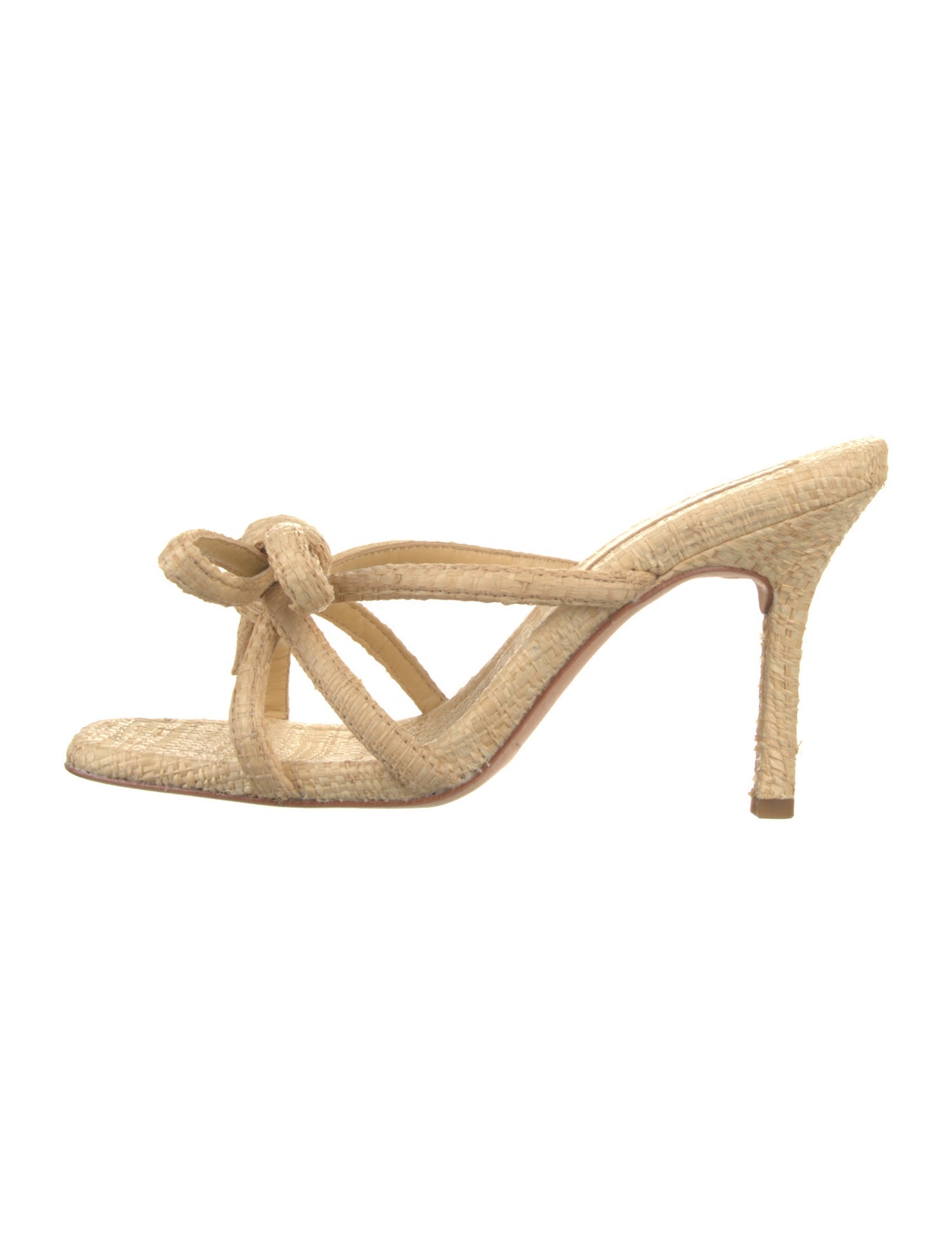 Loeffler Randall Straw Bow Accents Slides