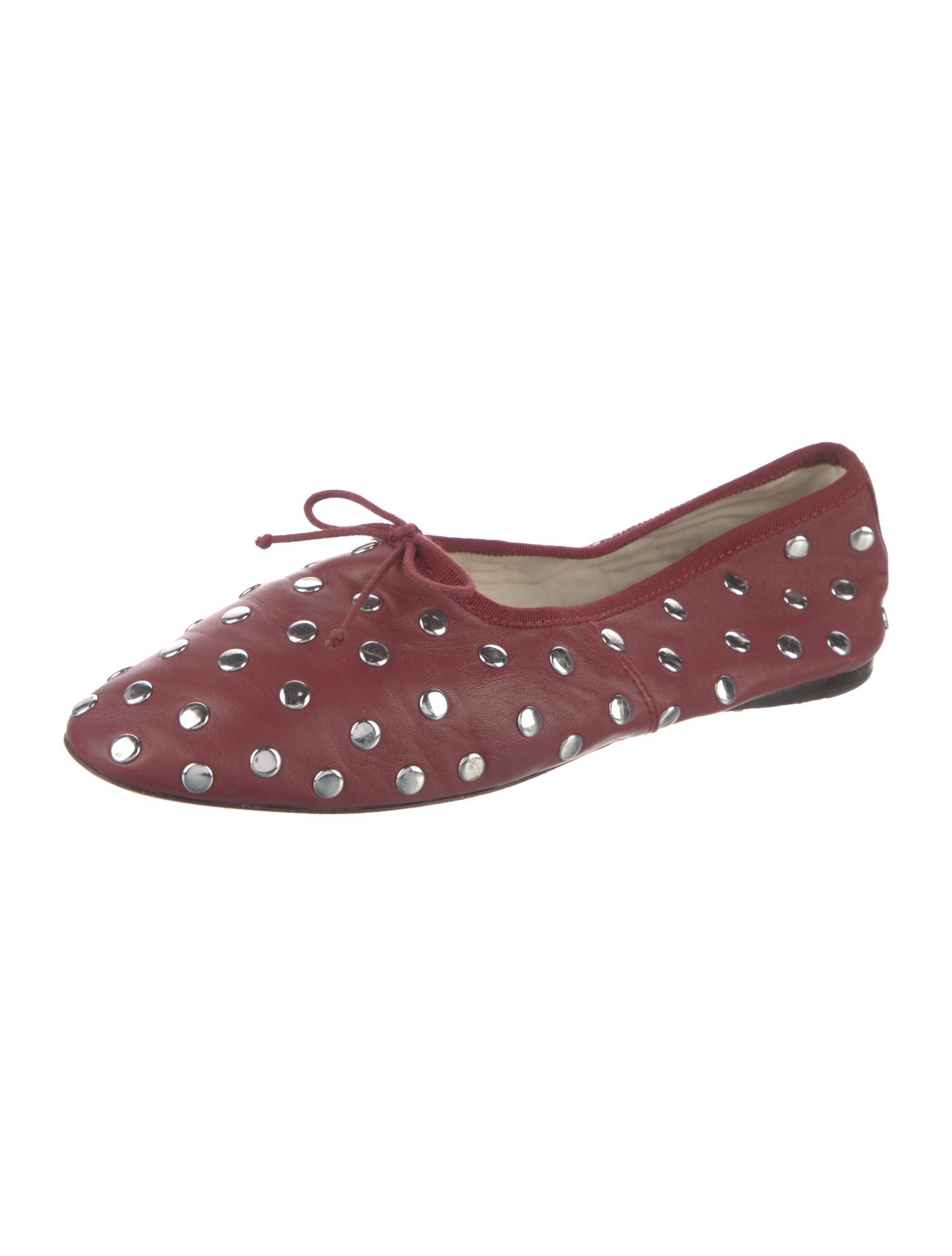 Loeffler Randall Leather Bow Accents Ballet Flats