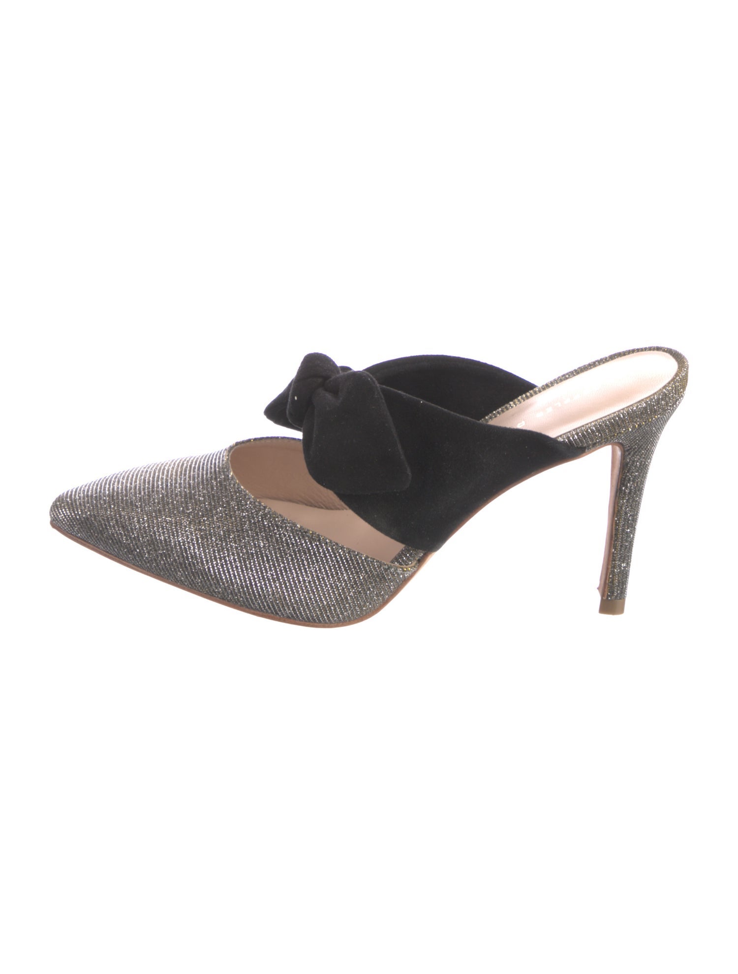 Loeffler Randall Colorblock Pattern Bow Accents Mules