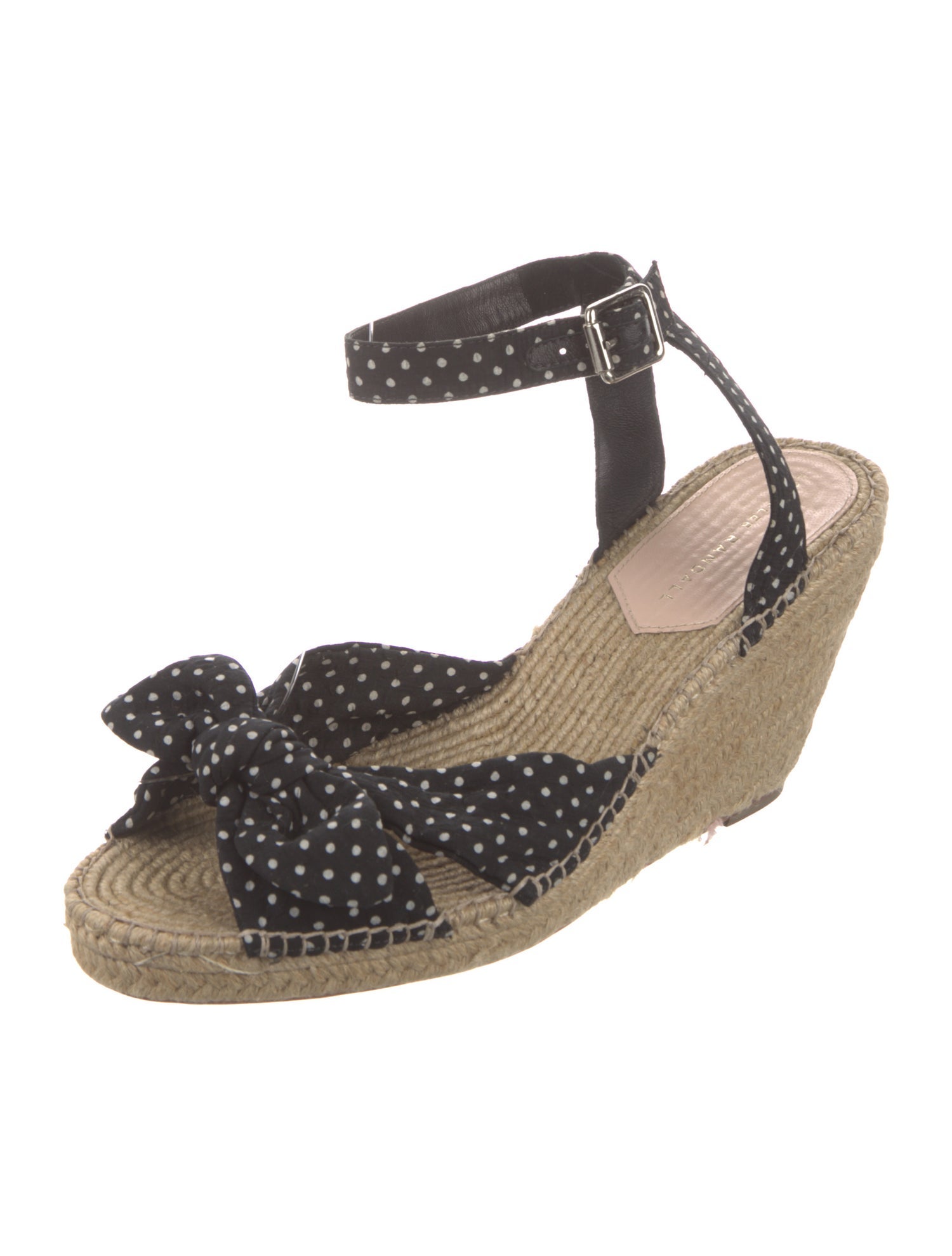 Loeffler Randall Polka Dot Print Bow Accents Espadrilles