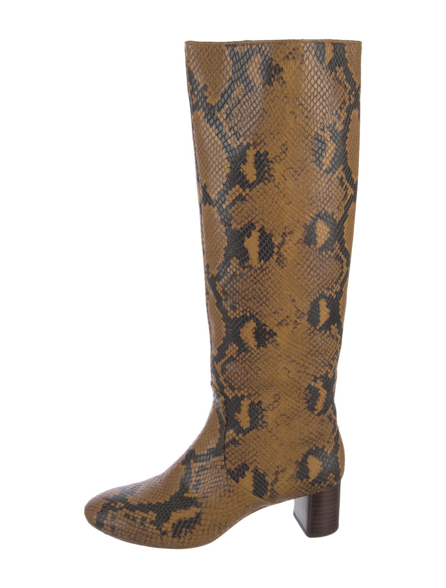 Loeffler Randall Leather Animal Print Riding Boots