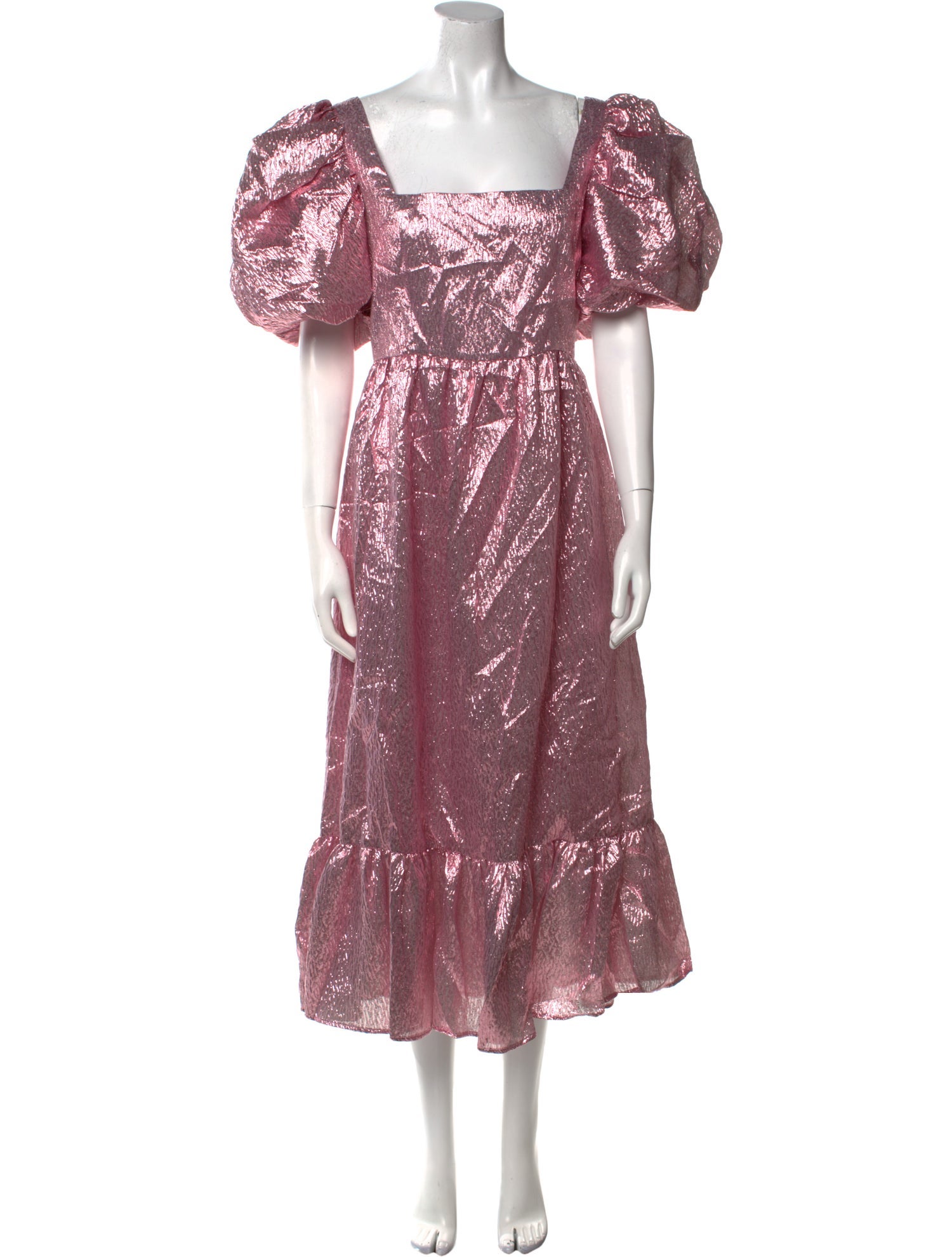 Loeffler Randall Square Neckline Midi Length Dress