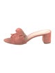 Loeffler Randall Suede Ruffle Embellishment Slides