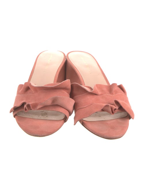 Loeffler Randall Suede Ruffle Embellishment Slides