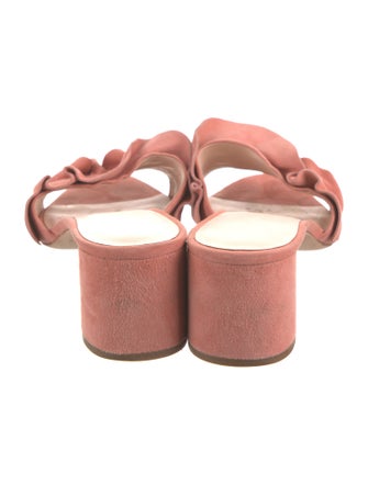 Loeffler Randall Suede Ruffle Embellishment Slides