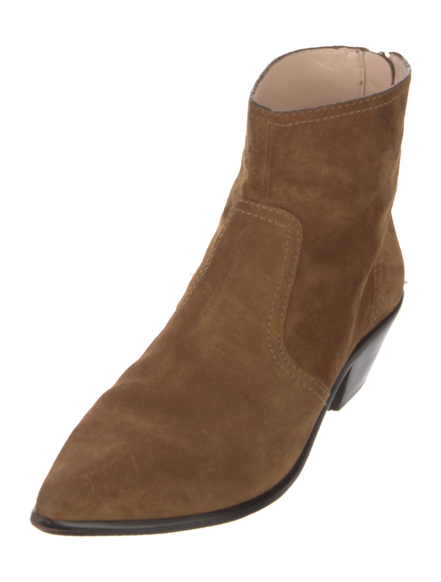 Loeffler Randall Suede Colorblock Pattern Western Boots