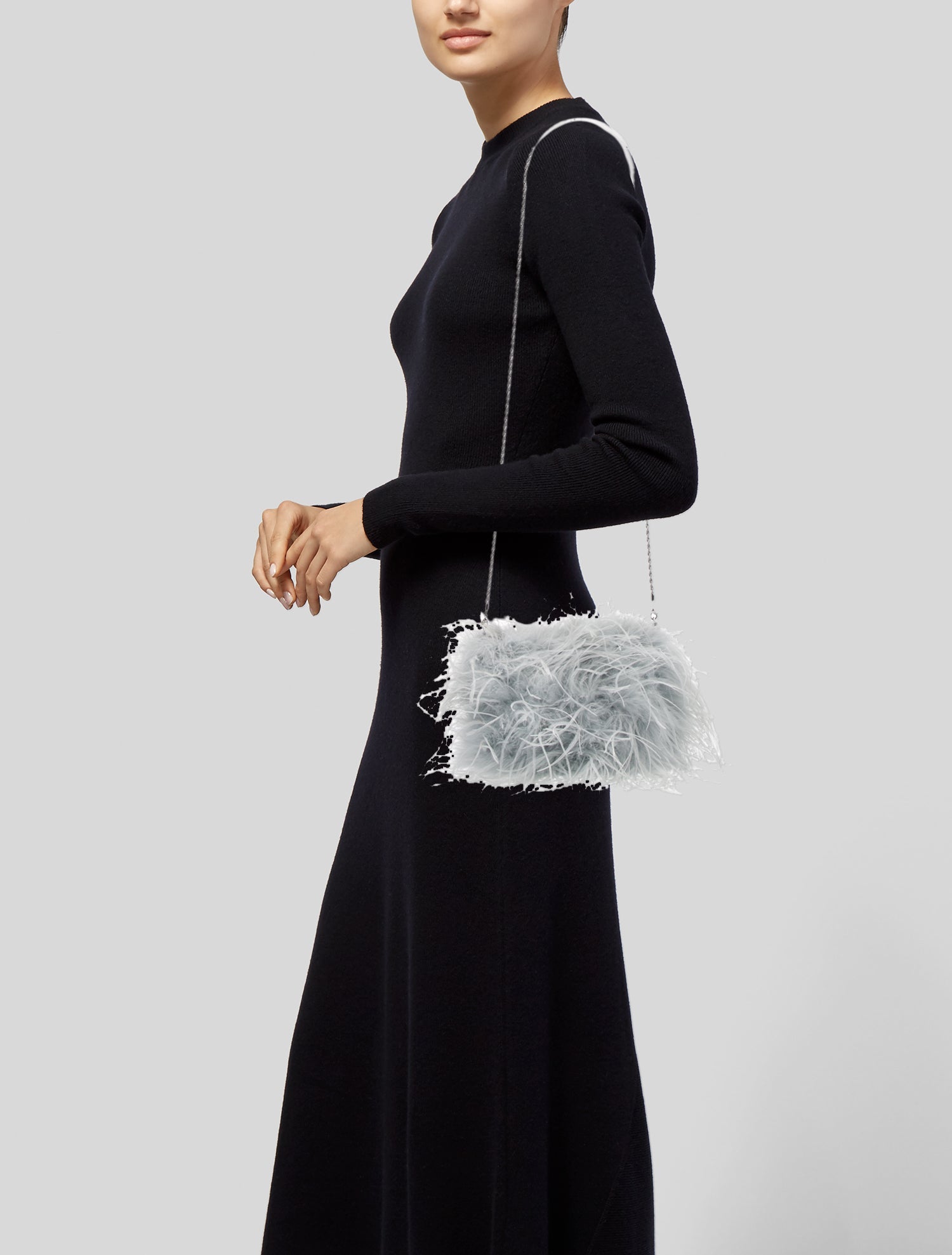 Loeffler Randall Ostrich Feather Shoulder Bag
