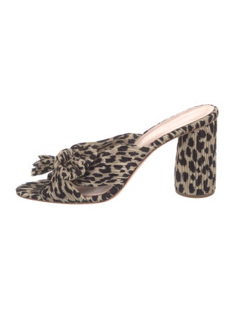 Loeffler Randall Animal Print Bow Accents Slides