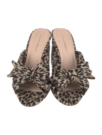 Loeffler Randall Animal Print Bow Accents Slides