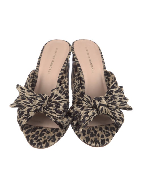 Loeffler Randall Animal Print Bow Accents Slides