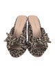 Loeffler Randall Animal Print Bow Accents Slides