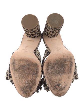 Loeffler Randall Animal Print Bow Accents Slides