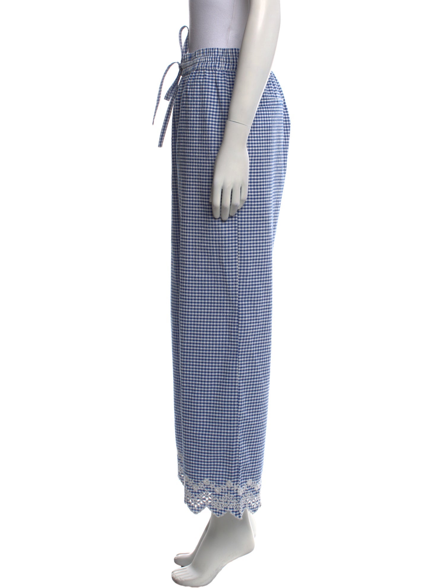 Loeffler Randall Plaid Print Wide Leg Pants