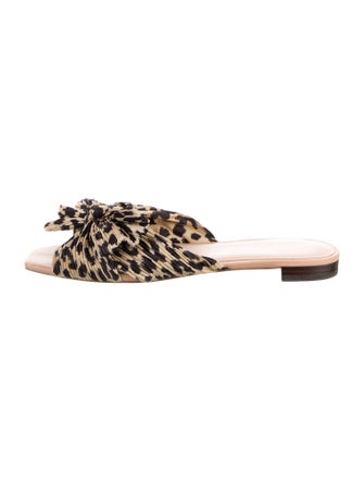 Loeffler Randall Animal Print Bow Accents Slides