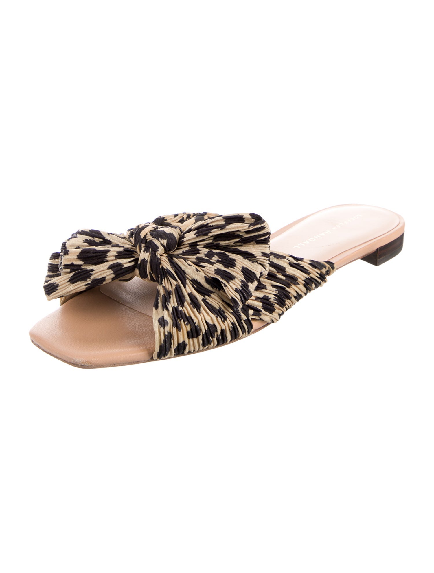 Loeffler Randall Animal Print Bow Accents Slides