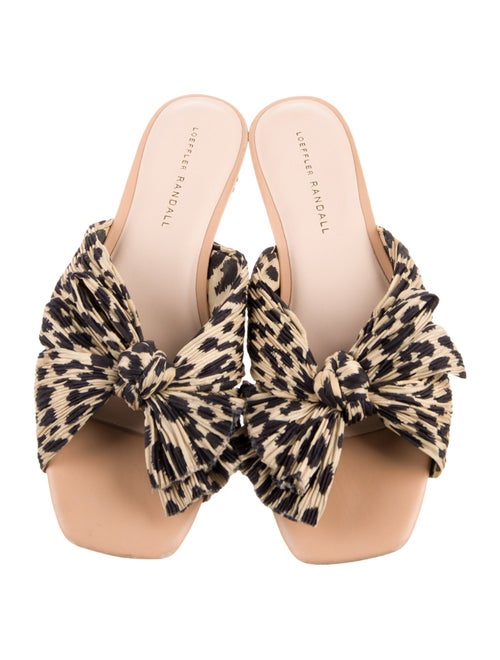 Loeffler Randall Animal Print Bow Accents Slides