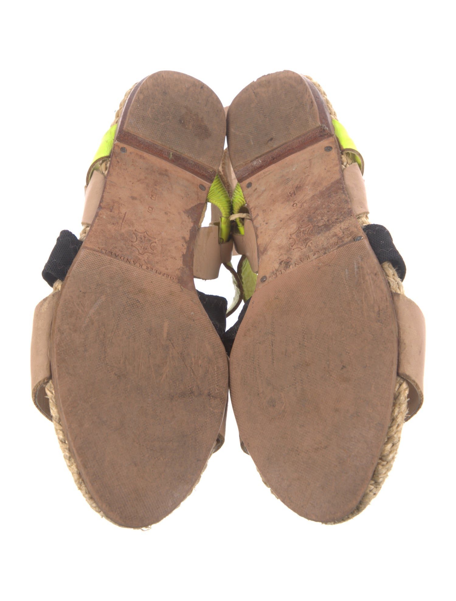 Loeffler Randall Leather Colorblock Pattern Sandals