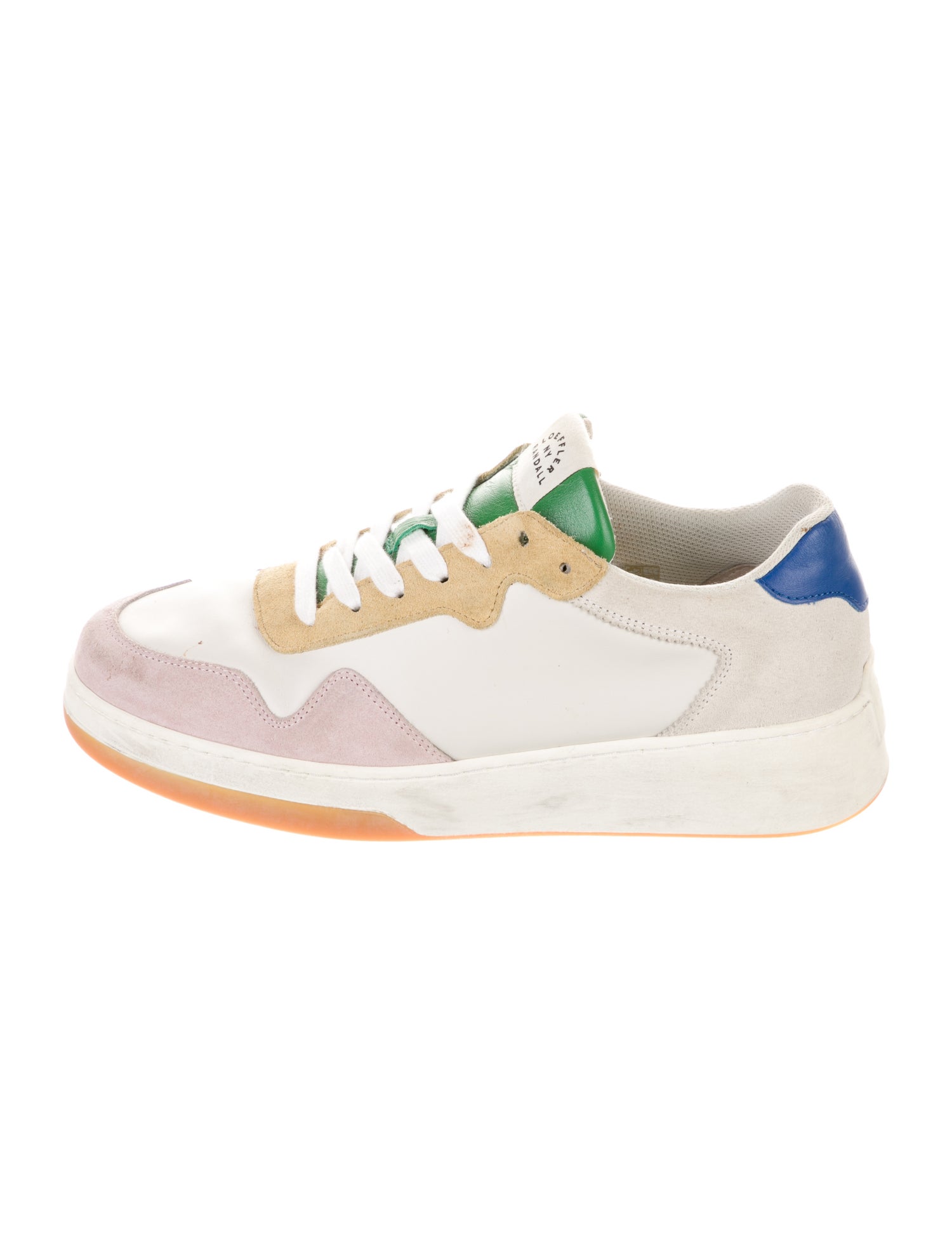 Loeffler Randall Leather Colorblock Pattern Sneakers