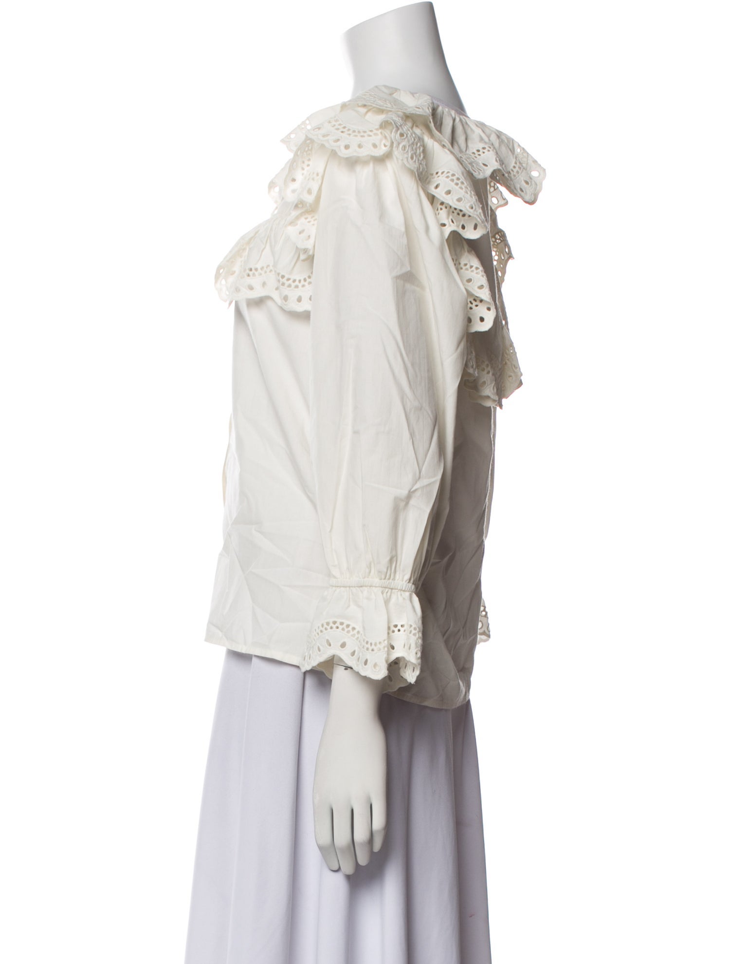 Loeffler Randall Off-The-Shoulder Three-Quarter Sleeve Blouse