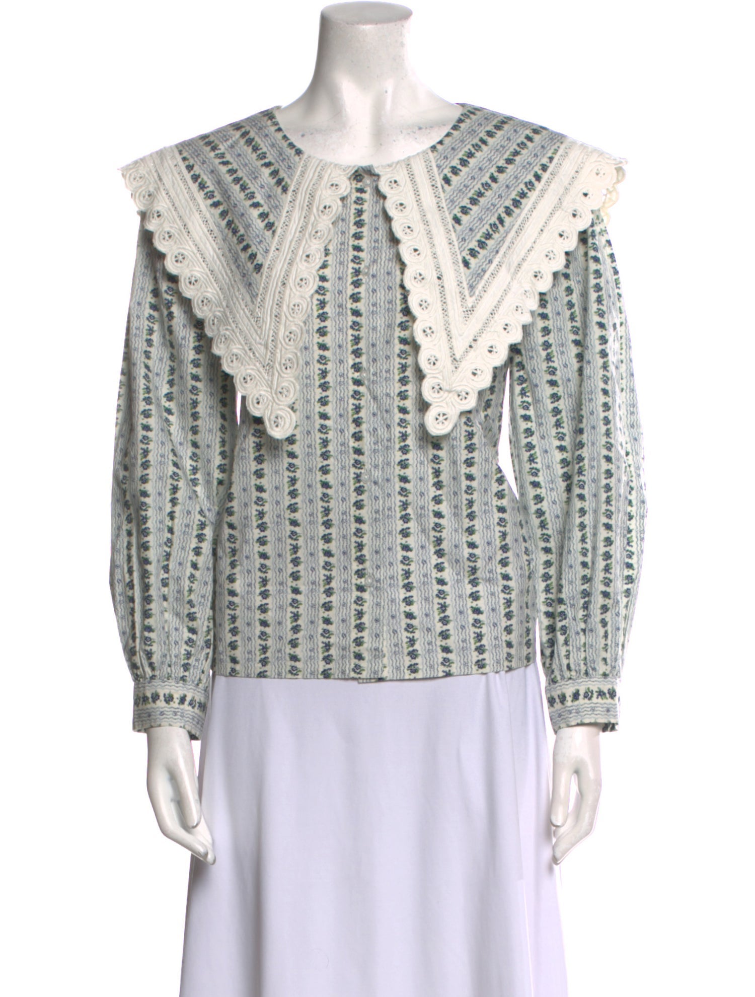 Loeffler Randall Printed Long Sleeve Blouse