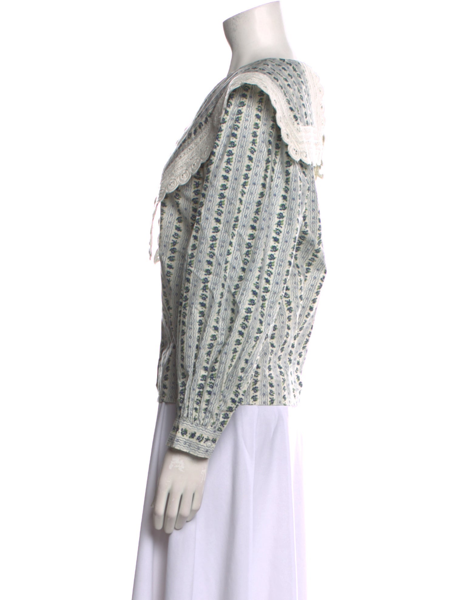 Loeffler Randall Printed Long Sleeve Blouse